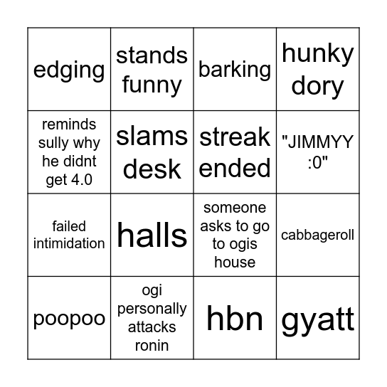 ogi bingo Card