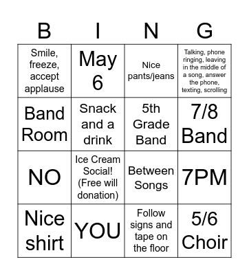 5/6 BING(O) Bingo Card