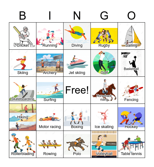 Sports Bingo Card