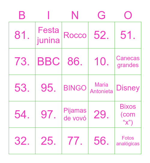 (MARI'S VERSION) Bingo Card