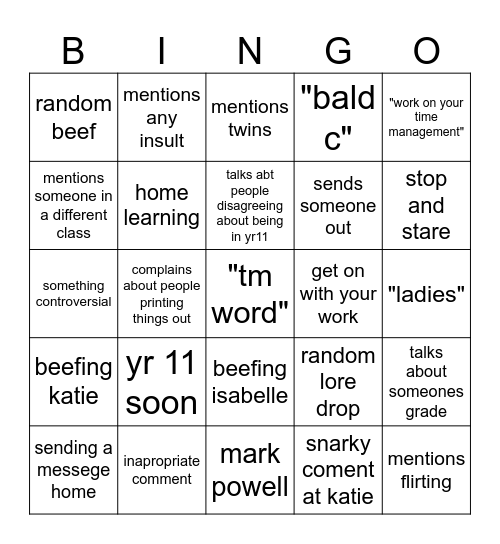 Art bingo Card