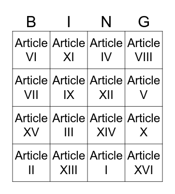 Code of Milan Bingo Card
