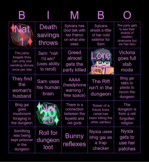 Beyond The Rift ep.3 Bingo Card