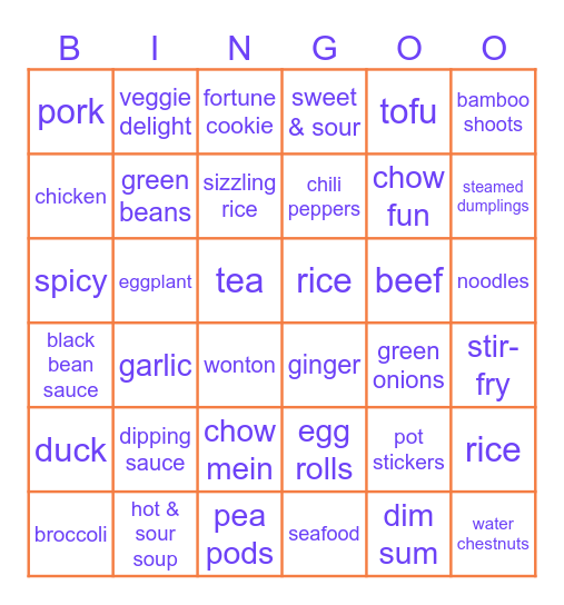 Russell Street Bingo Card