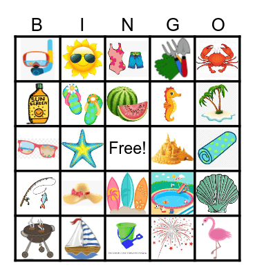 Summer Time Bingo Card
