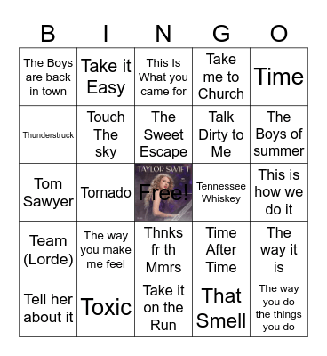 T Bingo Card