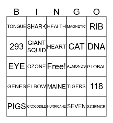 DID YOU KNOW Bingo Card