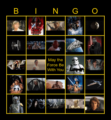 May the 4th Be With You Bingo Card