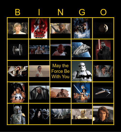 May the 4th Be With You Bingo Card