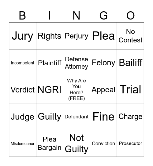 RESTORATION Bingo Card