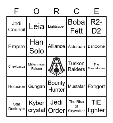 Armada Star Wars Bingo Card