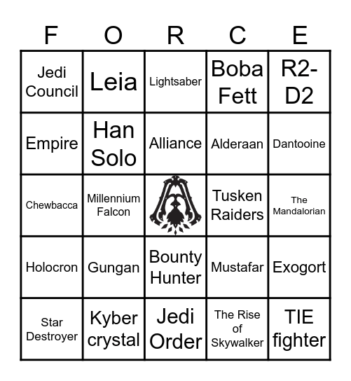 Armada Star Wars Bingo Card