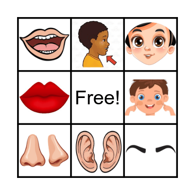 PARTS OF THE FACE BINGO Card