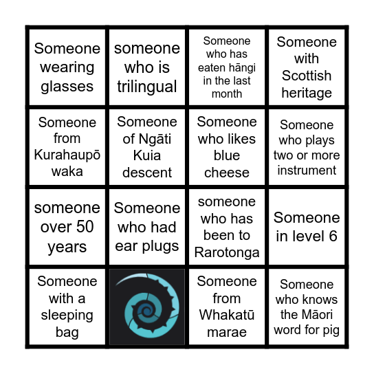 Whānaungatanga Bingo Card