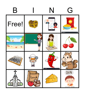 CH Words Bingo Card