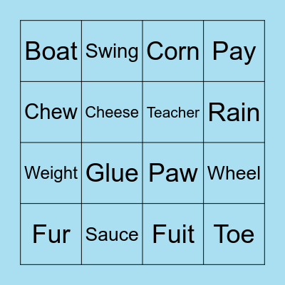 Diagraph Bingo! Bingo Card