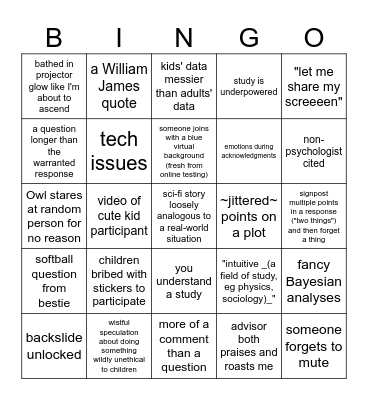 Marianna's defense bingo (Zoom version) Bingo Card