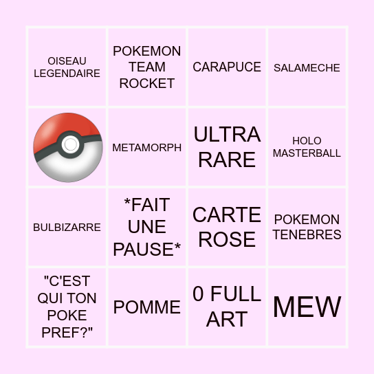 POKEMON CARD BINGO - pearl Bingo Card