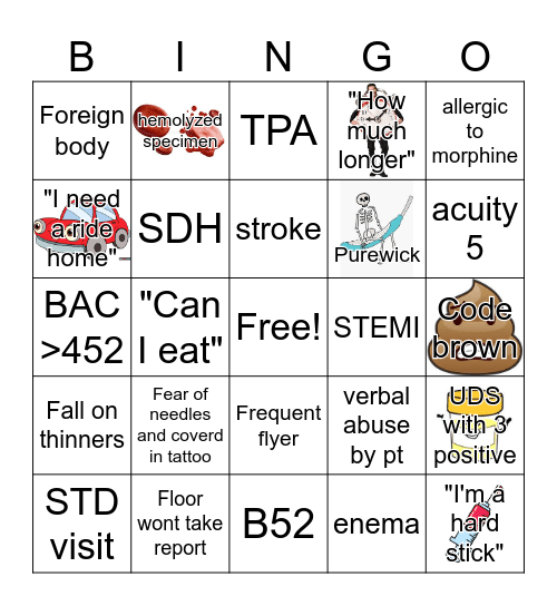 Nurse Bingo Card