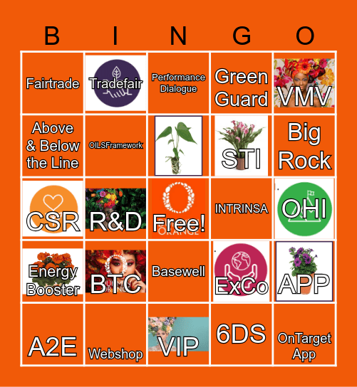 Dummen Orange Bingo Card