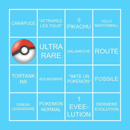 POKEMON CARD BINGO - bleu Bingo Card