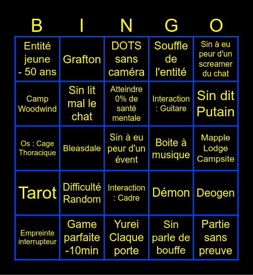 Bingo Phasmo Bingo Card