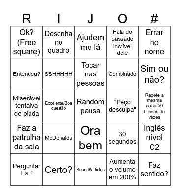 Rijo's Bingo Card