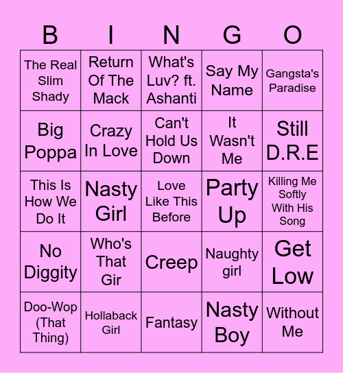 NOTORIOUS B.I.N.G.O Bingo Card