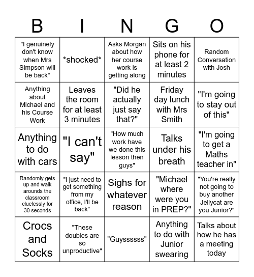 Fordybingo Card