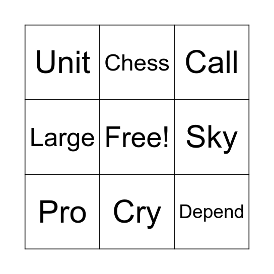 Fundations Review Bingo Card