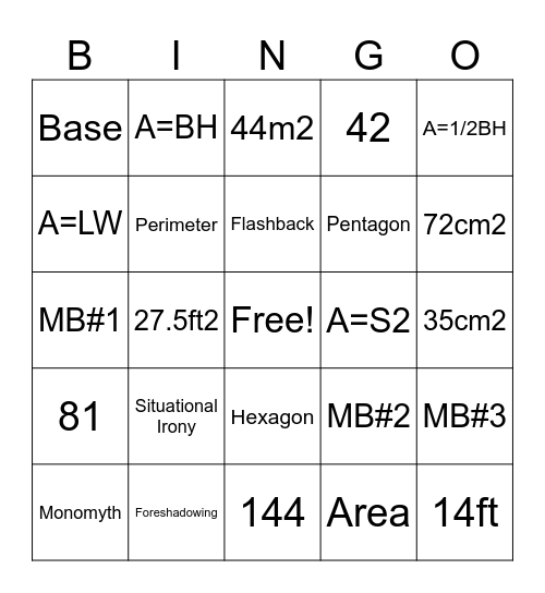 Math Bingo 5/3/24 Bingo Card