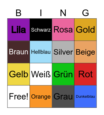 German Bingo! Bingo Card