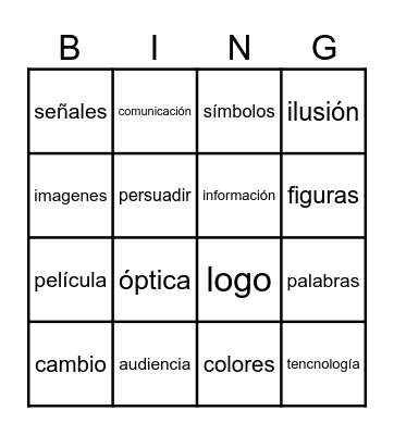 Vocabulario Unidad 6 Bingo Card