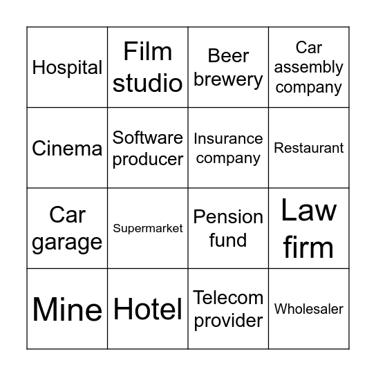 Typology Bingo! Bingo Card