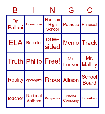 Nothing But the Truth 2 Bingo Card