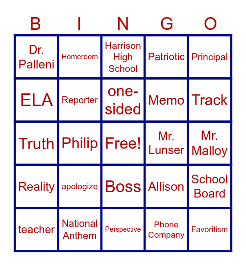 Nothing But the Truth 2 Bingo Card