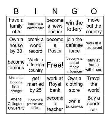 Most Likely To... Bingo Card
