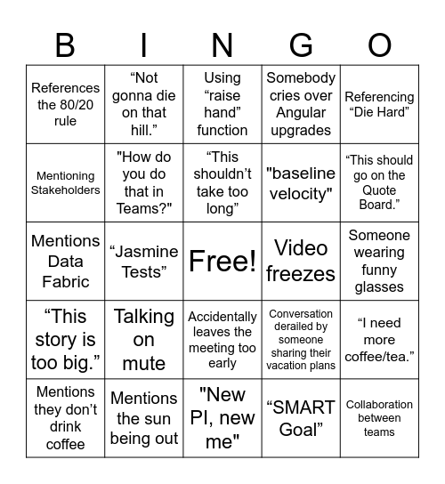 TWMS 2024 PI2 Planning Bingo Card