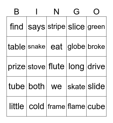 Unit 1 Lesson 5 Bingo Card