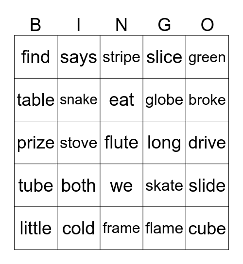 Unit 1 Lesson 5 Bingo Card