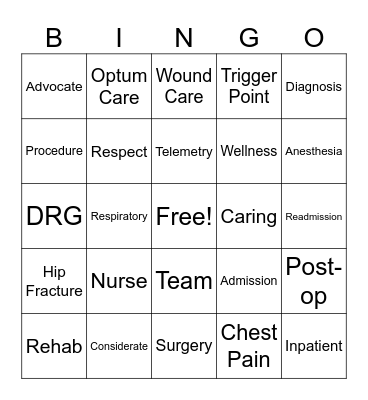 2024 CCR Nurses' Week Bingo Card