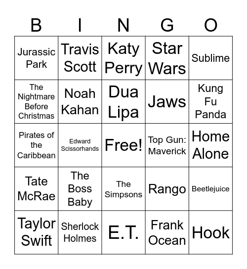 May 3rd Bingo Card