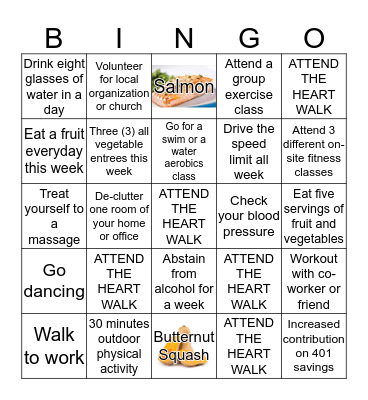 Week 12 Bingo Card