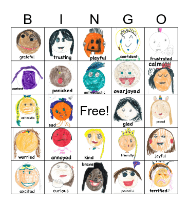 Level 1 Feelings Bingo Card