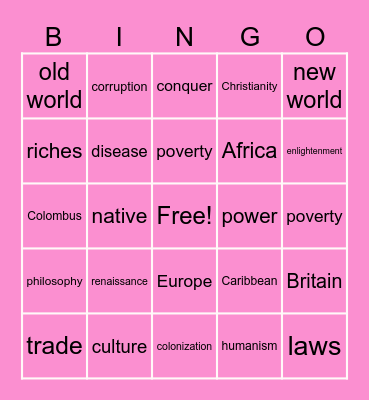 Britain Bingo Card