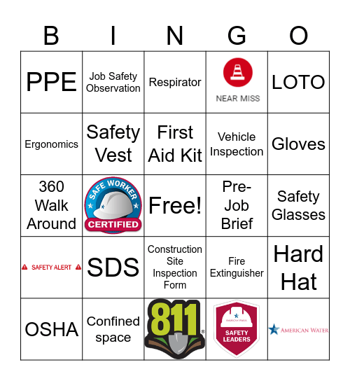 Safety Bingo Card