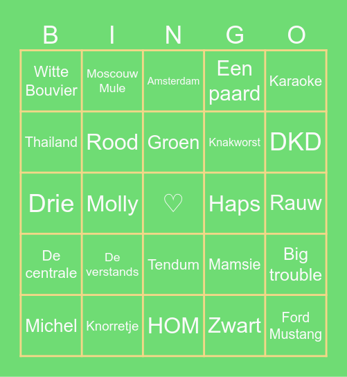 Annie's 35 Lentes Jong 🥂 Bingo Card