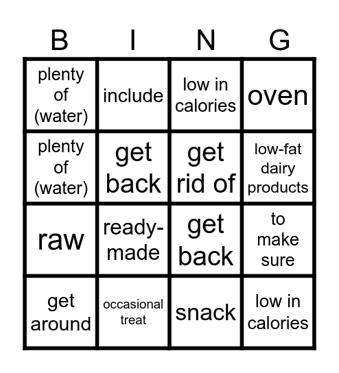 FF5.Unit 8 Bingo Card