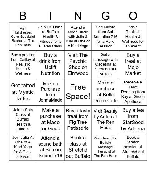 Kenmore Women Run Business Bingo Card