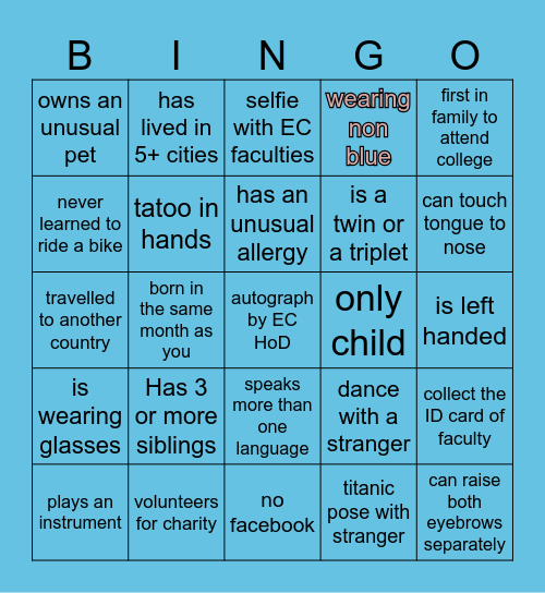 GO.....GO.....BINGO Card